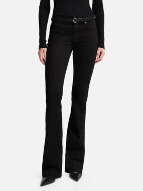 7 for All Mankind High Waist Bootcut Black Wash Jeans, size 28